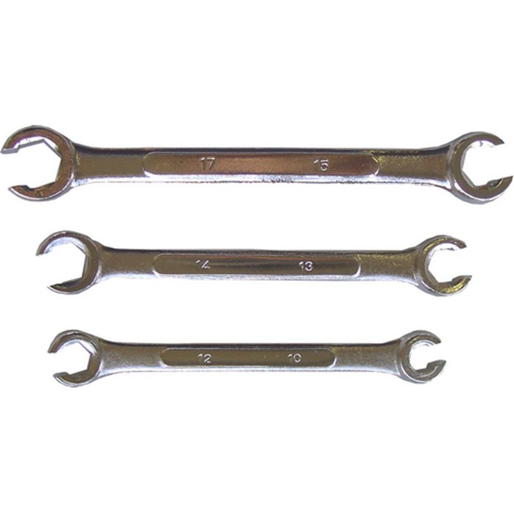 3 piece Flare Nut Wrench Set Metric Brake Line Wrenches 10 12 13 14 15 17 mm NEW