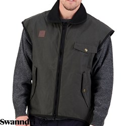 OILSKIN VEST BROWN 2X-LARGE