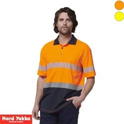 YAKKA MENS S/S HI VIS POLO 2XL
