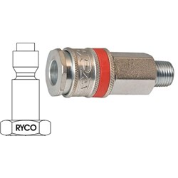 RYCO 241S Industrial Air Coupling Automatic 3/8" Barbed Hose Tail for sale online 