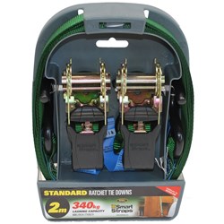 RATCHET TIE DOWN 25MM PACK 2