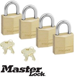 BRASS PADLOCK 40MM QUAD PACK