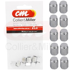 VALVE CAP HEX CHROME (PKT10)