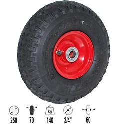 WHEEL 250MM PNUEMATIC/STEEL