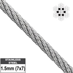316 WIRE ROPE 1.5MM 7X7