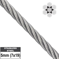 316 WIRE ROPE 5MM 7X19