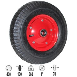 WHEEL 400MM PNEUMATIC/STEEL
