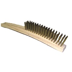 4 ROW BRASS WIRE BRUSH WOODEN