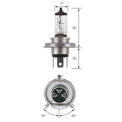 NARVA HALOGEN GLOBE H4 P43T