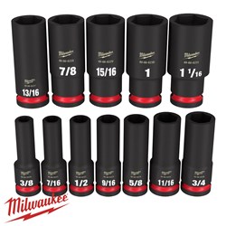 Milwaukee Shockwave 8Pc 3/4” Drive SAE Deep Impact Socket Set – 49-66-7018