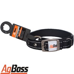 DOG COLLAR BLACK 25MM X 45CM
