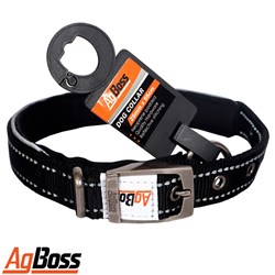 DOG COLLAR BLACK 25MM X 55CM