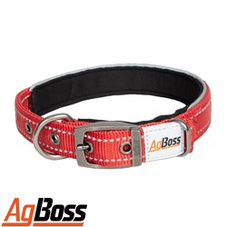DOG COLLAR RED 25MM X 55CM