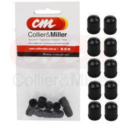 VALVE CAP BLACK (PKT 10)
