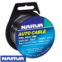 NARVA CABLE 2.5MMX7M BLACK