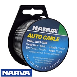 NARVA CABLE 3MMX7M BLACK