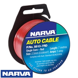 NARVA CABLE 3MMX7M RED