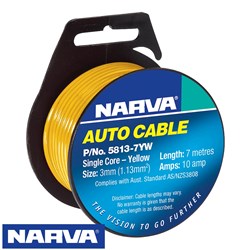 NARVA CABLE 3MMX7M YELLOW