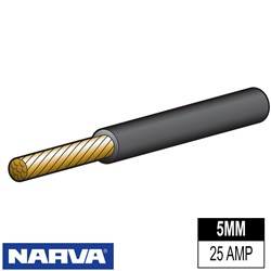 NARVA CABLE BLACK 5MM X 30MTR