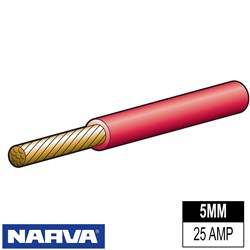 NARVA CABLE RED 5MM X 30MTR