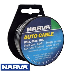 NARVA CABLE 5MMX3M BLACK