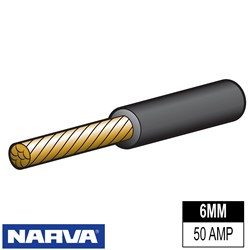 NARVA CABLE BLACK 6MM X 30MTR