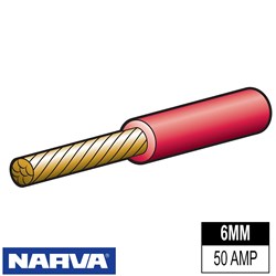 NARVA CABLE RED 6MM X 30MTR