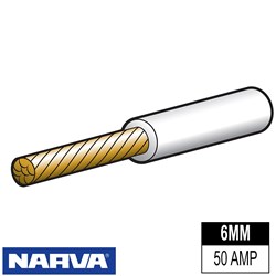 NARVA CABLE WHITE 6MM X 30MTR