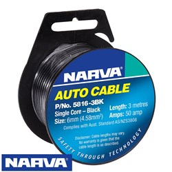 NARVA CABLE 6MMX3M BLACK