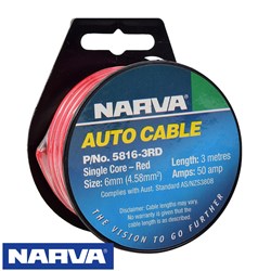 NARVA CABLE 6MMX3M RED