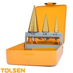 TOLSEN STEP DRILL BITS 3 PIECE