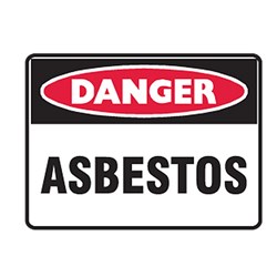 SIGN 'DANGER ASBESTOS' METAL