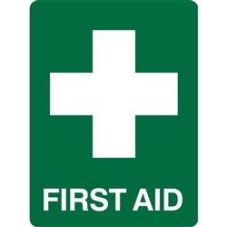 SIGN 'FIRST AID' WHITE / GREEN