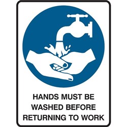 SIGN ' HANDS MUST BE WASHED'