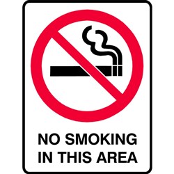 SIGN 'NO SMOKING IN THIS AREA'