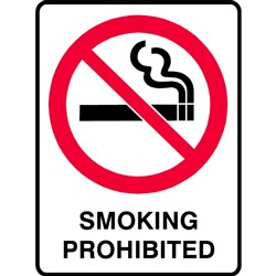 SIGN 'SMOKING PROHIBITED'