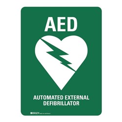 BRADY DEFIBRILLATOR SIGN