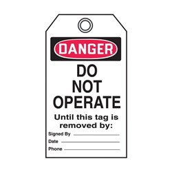 LOCKOUT SELF LAMINATING TAGS