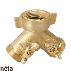 NETA BRASS TWIN TAPS SCREW ON