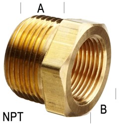 BRASS NPT REDUCING BUSH M/F
