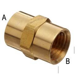 BRASS BSPT HEX SOCKET F/F