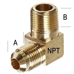 BRASS SAE/NPT ELBOW 90 M/M