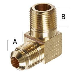 BRASS SAE/BSPT ELBOW 90 M/M
