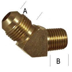BRASS SAE/BSPT ELBOW 45 M/M