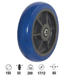 WHEEL 150MM BLUE RUBBER