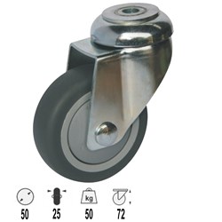 CASTOR 50MM RUBBER PINTLE