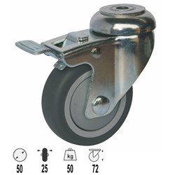 CASTOR 50MM RUBBER PINTLE