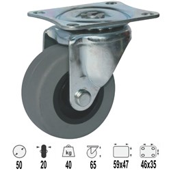 CASTOR 50MM URETHANE SWIVEL