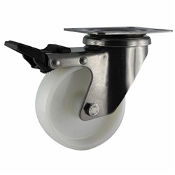 CASTOR 100MM S/STEEL BRAKE