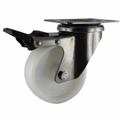 CASTOR 80MM S/STEEL BRAKED